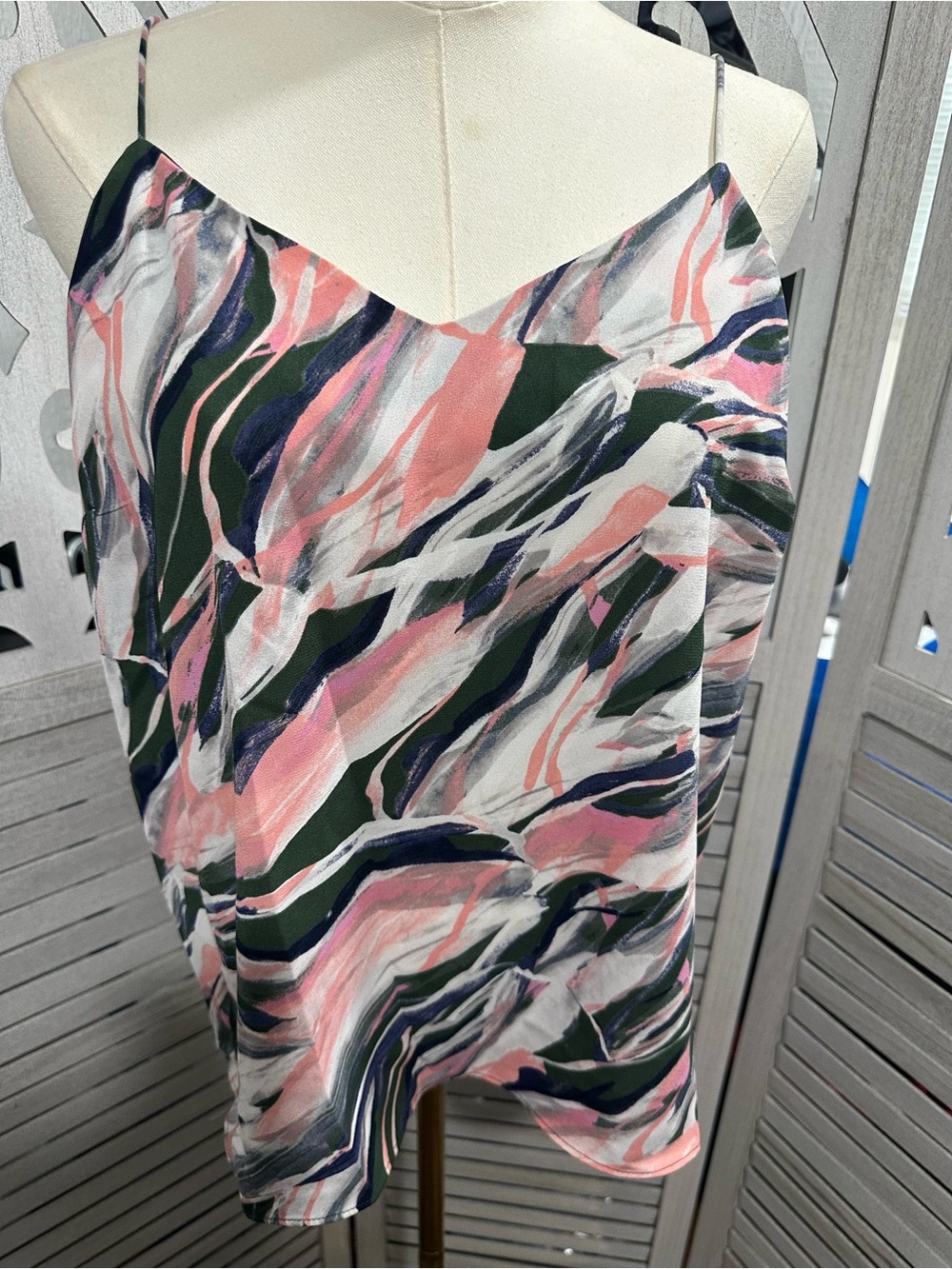 Nine West Floral Print Women's Top in Pink, Green, Navy